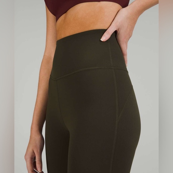 Lululemon Groove Nulu SHR Super High-Rise Flare Pant Dark Olive Army Green sz 14 - Picture 3 of 9